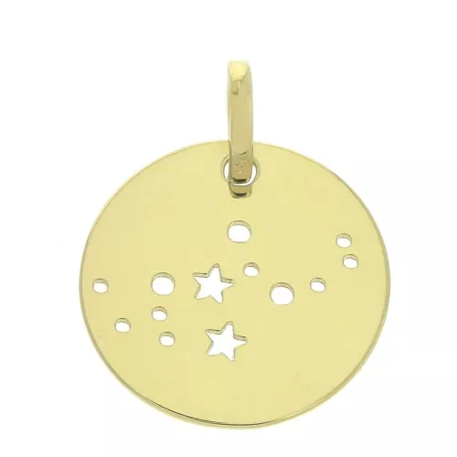 Colgante constelación Virgo - 18 mm de Plata 925 Dorado x1