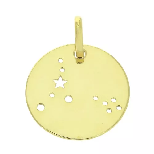 Colgante constelación Piscis - 18 mm de Plata 925 Dorado x1