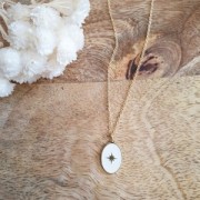 Dije ovalado estampado serpiente de resina epoxi 17x11 mm - Blanc - Plata 925 x1