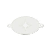 Entrepieza ovalado estampado estrella de resina epoxi 19x11 mm - Blanc - Plata 925 x1|raw }}
