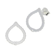 Pendientes gotas con un agujero 16x13 mm de Plata 925 x2