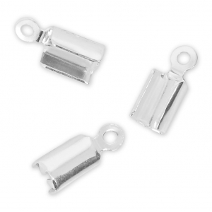 Terminales redondos 4 mm Chapado en plata fina x6