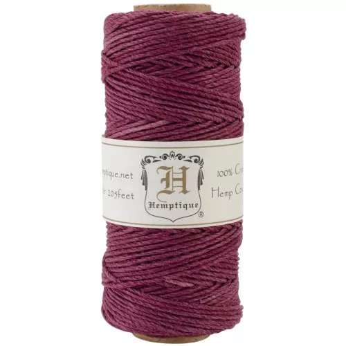 Bobina de 62 metros de hilo de cáñamo Hemp Cord 1.1 mm Burgundy