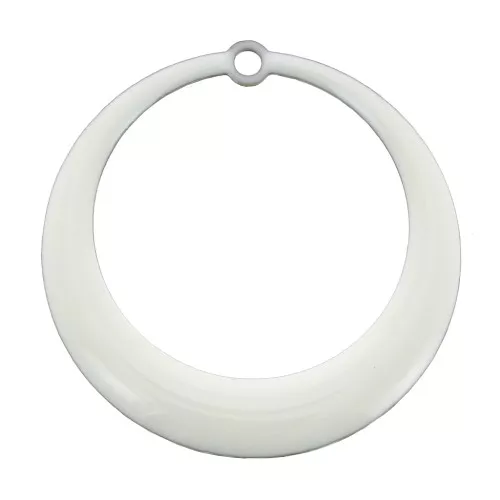 Colgantes redondo calado de resina epoxi 28 mm - Blanco x4