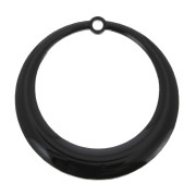 Colgante redondo calado de resina epoxi 28 mm - Negro x4|raw }}