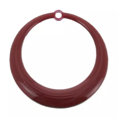 Colgantes huecos redondos de resina epoxi 28 mm - Rojo oscuro x4