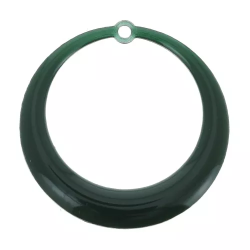 Colgantes huecos redondos de resina epoxi 28 mm - Verde abeto x4