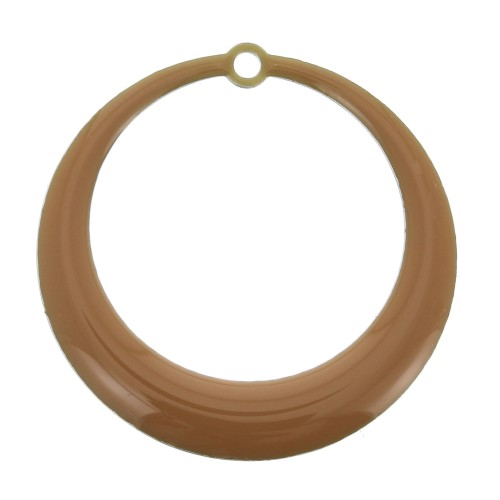 Colgantes redondo calado de resina epoxi 28 mm - Mostaza x4