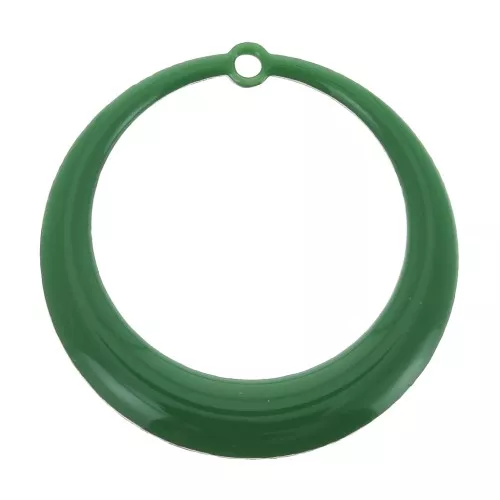 Colgantes redondo calado de resina epoxi 28 mm - Verde x4