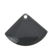 Dijes abanico de latón y resina epoxi 15x20 mm Gris moyen x4|raw }}