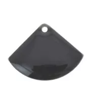 Dijes abanico de latón y resina epoxi 15x20 mm Gris moyen x4