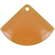 Dijes abanico de latón y resina epoxi 15x20 mm Mostaza x4