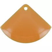 Dijes abanico de latón y resina epoxi 15x20 mm Mostaza x4