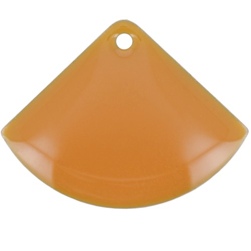 Dijes abanico de latón y resina epoxi 15x20 mm Mostaza x4