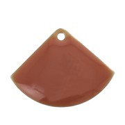 Dijes abanico de latón y resina epoxi 15x20 mm Terracotta x4|raw }}