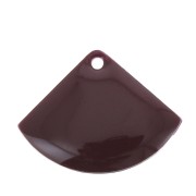 Dijes abanico de latón y resina epoxi 15x20 mm Bordeaux x4|raw }}