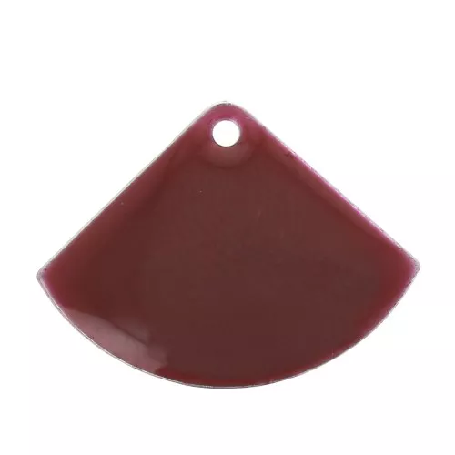 Lentejuela abanico latón y resina epoxi 15x20 mm - Rojo oscuro x4