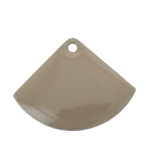 Dijes abanico de latón y resina epoxi 15x20 mm Topo x4