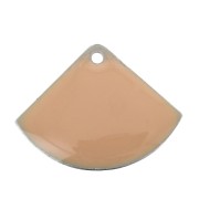 Dijes abanico de latón y resina epoxi 15x20 mm Light rosa x4|raw }}