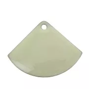 Dijes abanico de latón y resina epoxi 15x20 mm Crema x4