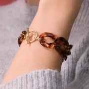 Cierre de aro y barrita espiral 16 mm Dorado con oro fino x1