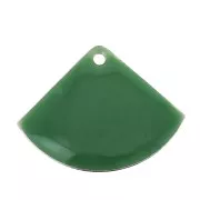 Dijes abanico de latón y resina epoxi 15x20 mm Verde x4