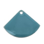 Dijes abanico de latón y resina epoxi 15x20 mm Turquesa x4|raw }}