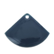 Dijes abanico de latón y resina epoxi 15x20 mm Pétrole x4|raw }}