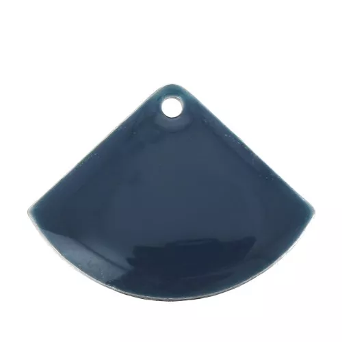 Dijes abanico de latón y resina epoxi 15x20 mm Pétrole x4