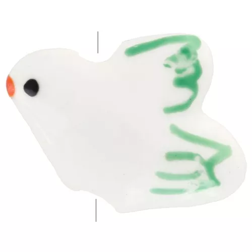 Pájaros de cerámica 13x17 mm Green x4