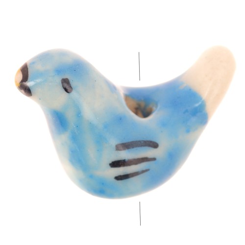 Pájaros de cerámica 14x19 mm Blue Turquoise x4