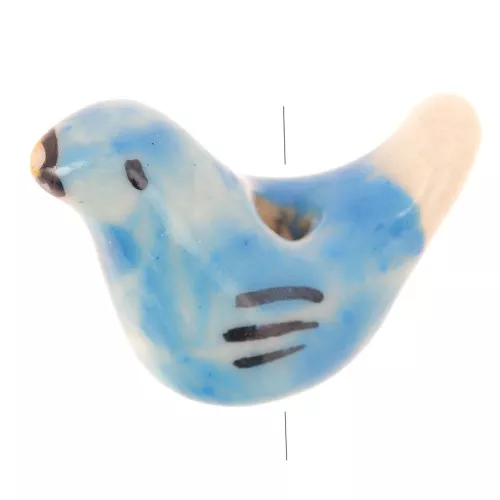 Pájaros de cerámica 14x19 mm Blue Turquoise x4