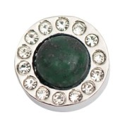 Cierre rosca con strass 11 mm Moss Agate x1