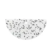 Colgante media luna de resina 20x39.5 mm -  Terrazo Blanco y Negro  x1