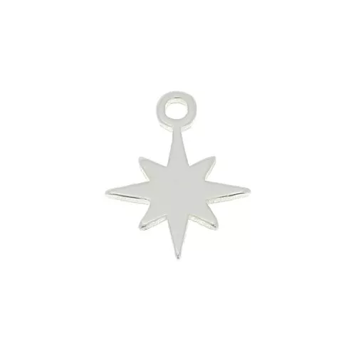 Mini dije estrella del norte 9x7 mm de Plata 925 x1
