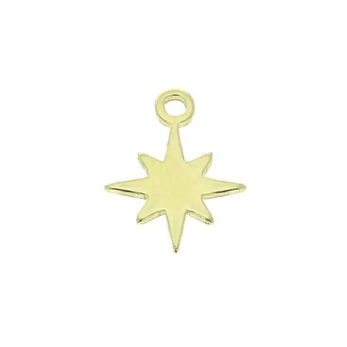 Mini dije estrella del norte 9x7 mm de Plata 925 Dorado x1
