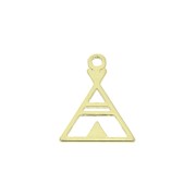 Dije triangular étnico 13x10 mm de Plata 925 Dorado x1