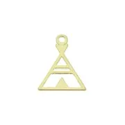 Dije triangular étnico 13x10 mm de Plata 925 Dorado x1
