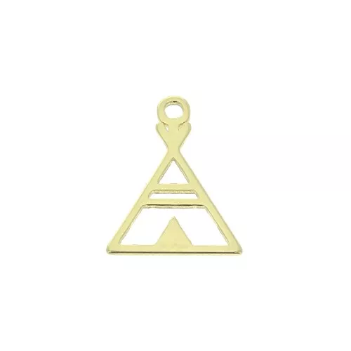 Dije triangular étnico 13x10 mm de Plata 925 Dorado x1