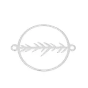 Entrepieza redonda calada con hoja 20x16 mm - de Plata 925 x1