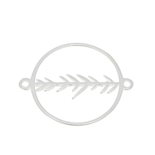 Entrepieza redonda calada con hoja 20x16 mm - de Plata 925 x1