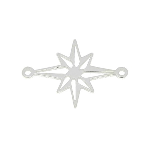 Entrepieza estrella del norte calado 19x14 mm - Plata 925 x1