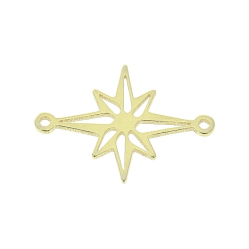 Entrepieza estrella del norte calado 19x14 mm - Plata 925 Dorado x1