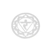 Entrepieza redonda medalla 15 mm n°3 - Plexus Solar - de Plata 925 x1