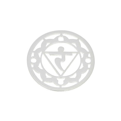 Entrepieza redonda medalla 15 mm n°3 - Plexus Solar - de Plata 925 x1