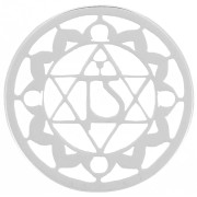 Entrepieza redonda medalla 15 mm n°4 - Corazón - de Plata 925 x1|raw }}