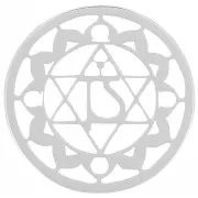 Entrepieza redonda medalla 15 mm n°4 - Corazón - de Plata 925 x1