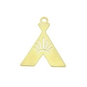 Dije triángulo étnico design - tipi - 17x14 mm de Plata 925 Dorado x1|raw }}