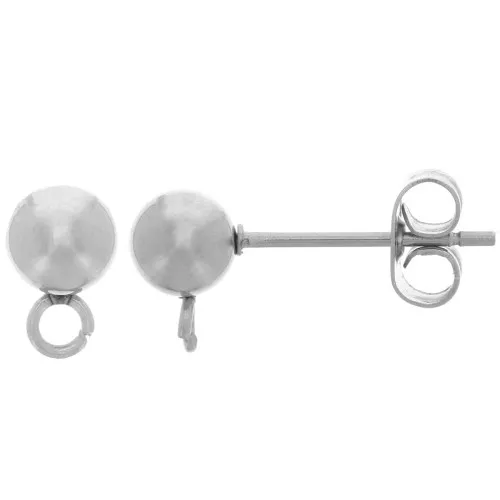 Ganchos pendientes bola 5 mm con anilla abierta - Acero inoxidable 304 x2