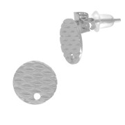 Ganchos pendientes disco trabajado 10 mm con un agujero - Acero inoxidable 304L x2